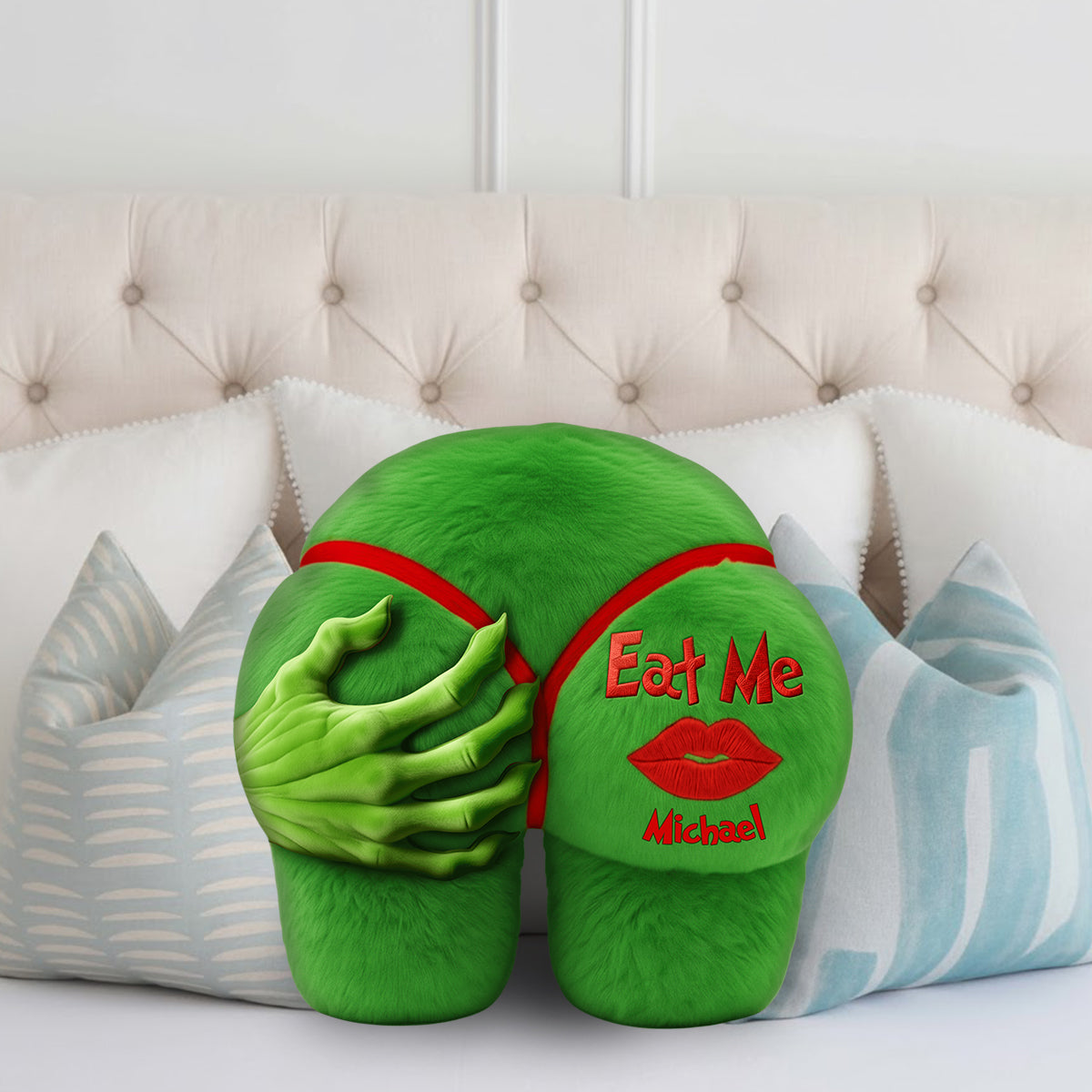 Funny Christmas Gift For Couple - Personalized Stole Christmas Faux Fur Shaped Pillow