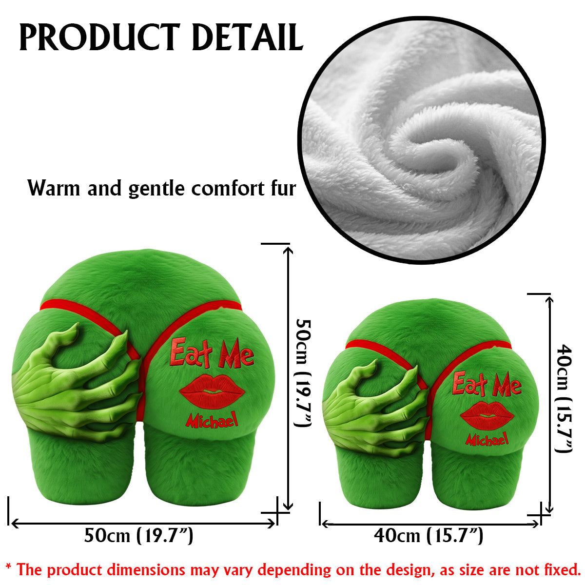 Funny Christmas Gift For Couple - Personalized Stole Christmas Faux Fur Shaped Pillow