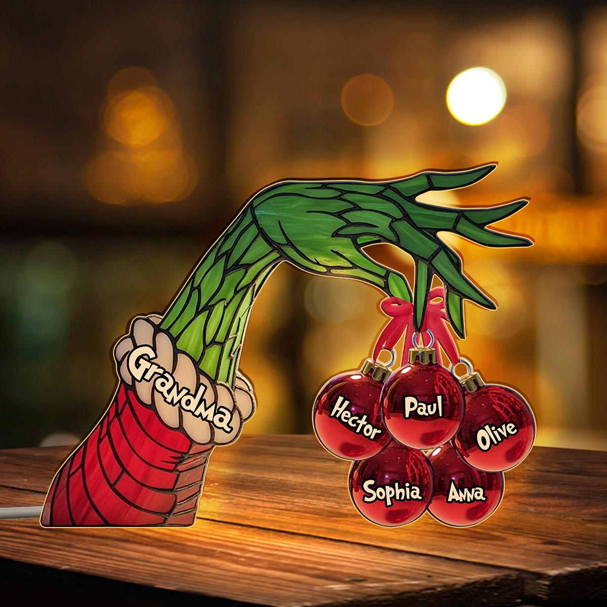 Frohe Weihnachten – Personalisierte LED-Nachtleuchte in Stola-Optik aus Acryl