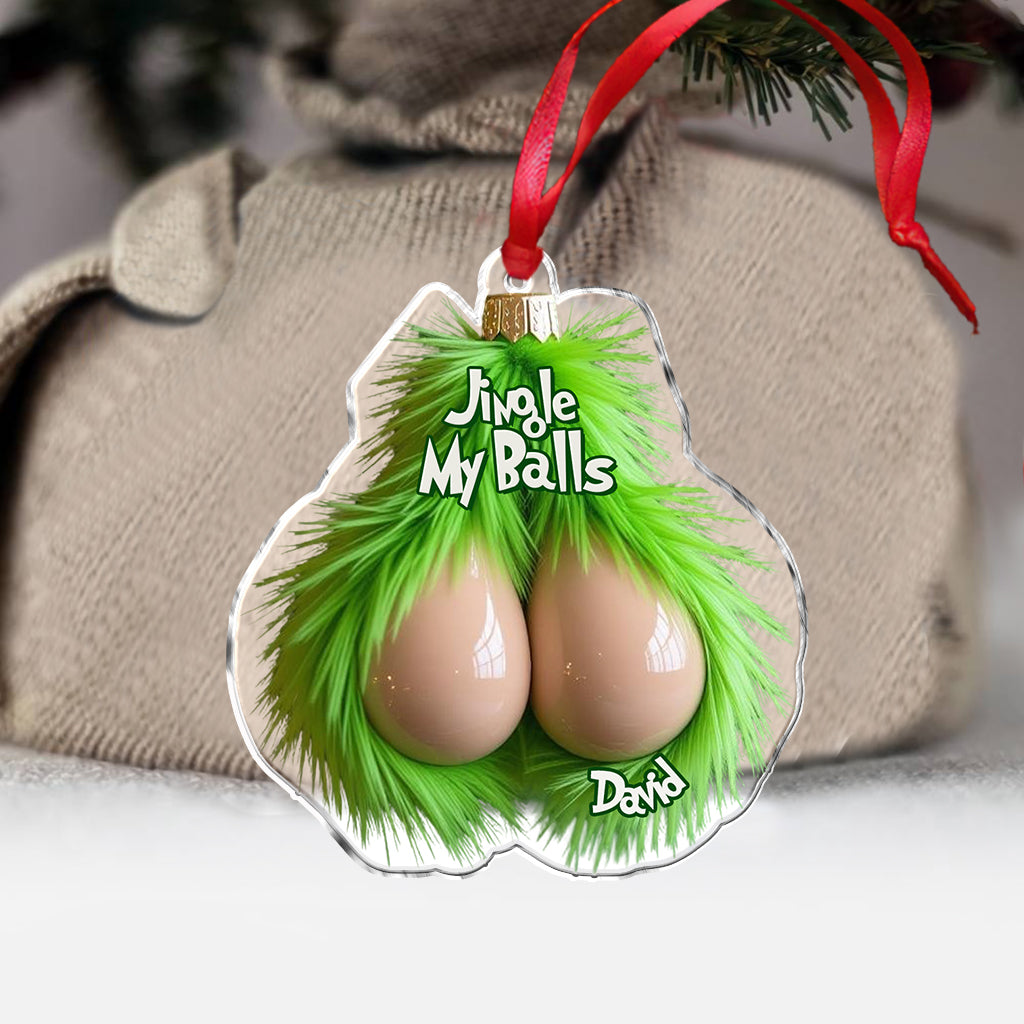 Hairy Green Balls - Personalized Stole Christmas Ornament