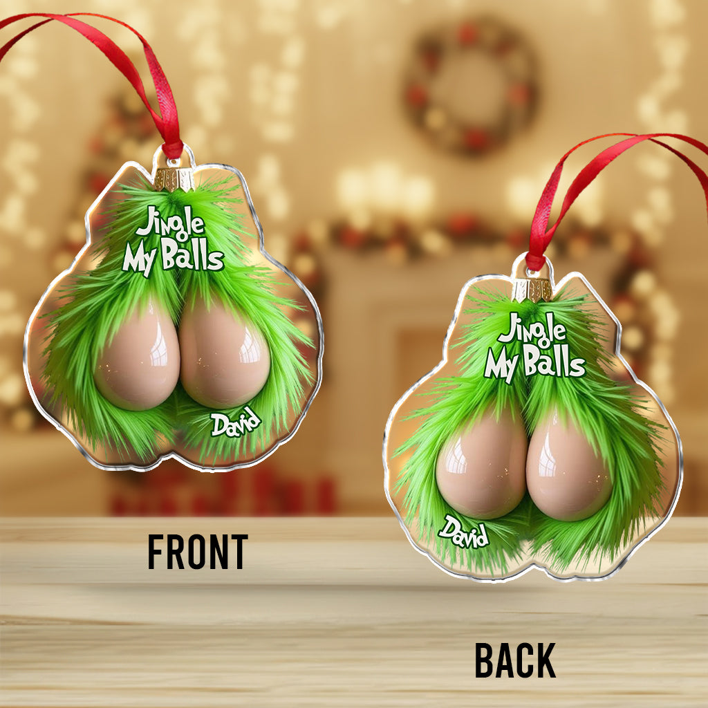 Hairy Green Balls - Personalized Stole Christmas Ornament