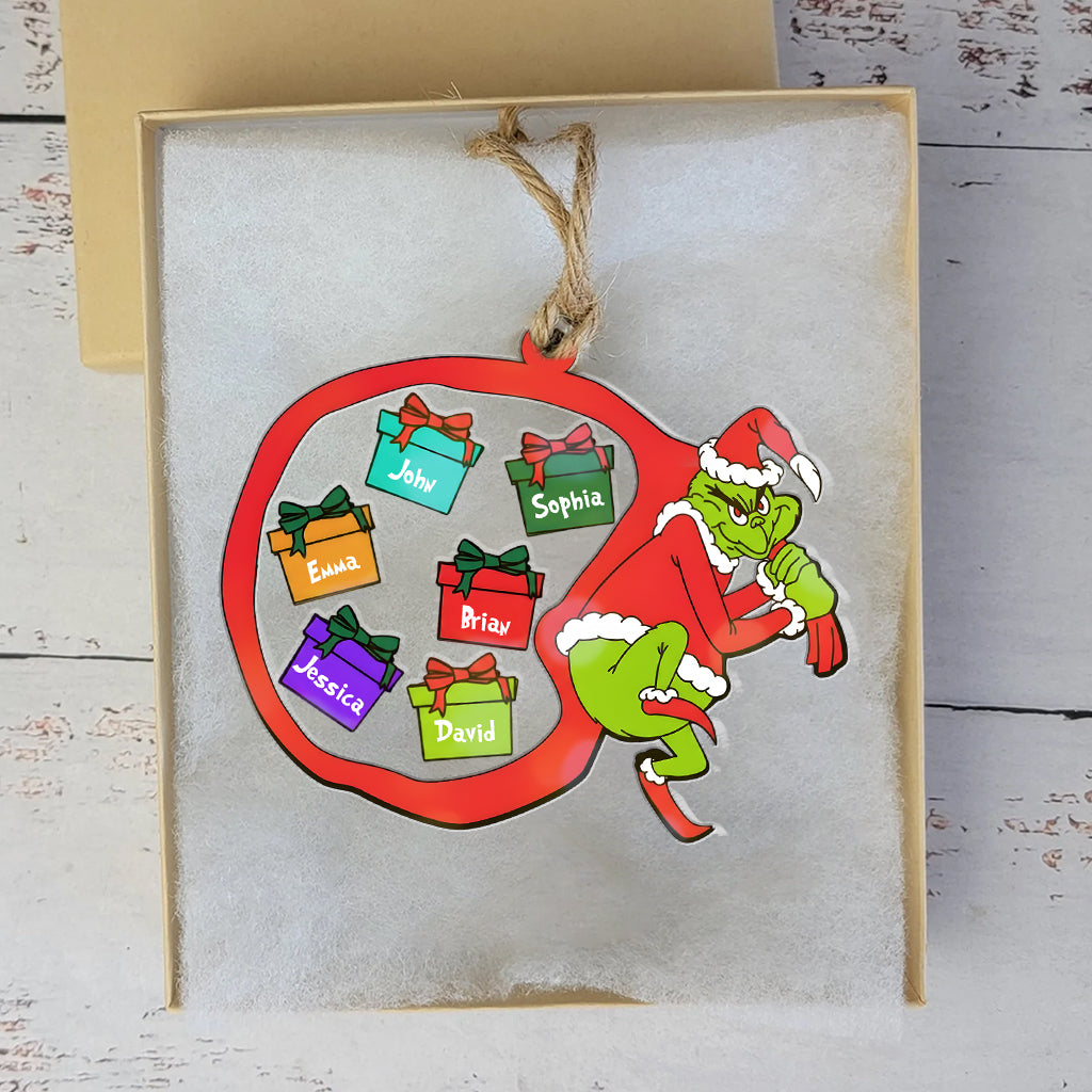 Grichmas 2025 - Personalized Stole Christmas 3 Layered Shaker Ornament