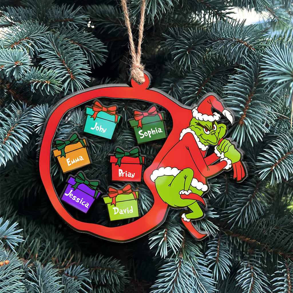 Grichmas 2025 - Personalized Stole Christmas 3 Layered Shaker Ornament