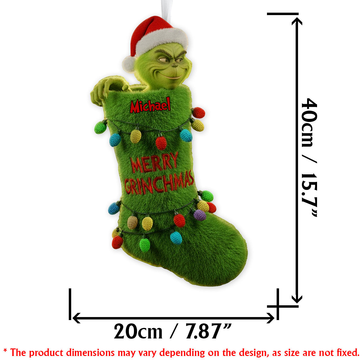 Merry Grinchmas - Personalized Stole Christmas Shaped Christmas Stocking