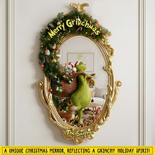 Merry Christmas - Personalized Stole Christmas Wall Hanging Mirror