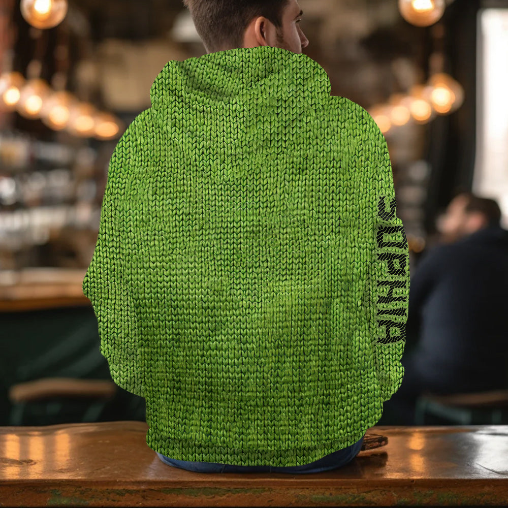 Merry Grinchmas - Personalized Stole Christmas Waffle Hoodie