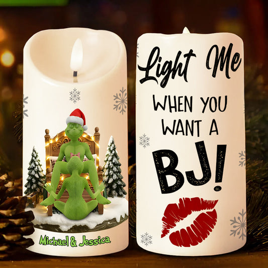 Weihnachtsgeschenk für Paare – Grinchmas-Geschenk – Personalisierte Stola – Flammenlose Weihnachtskerze