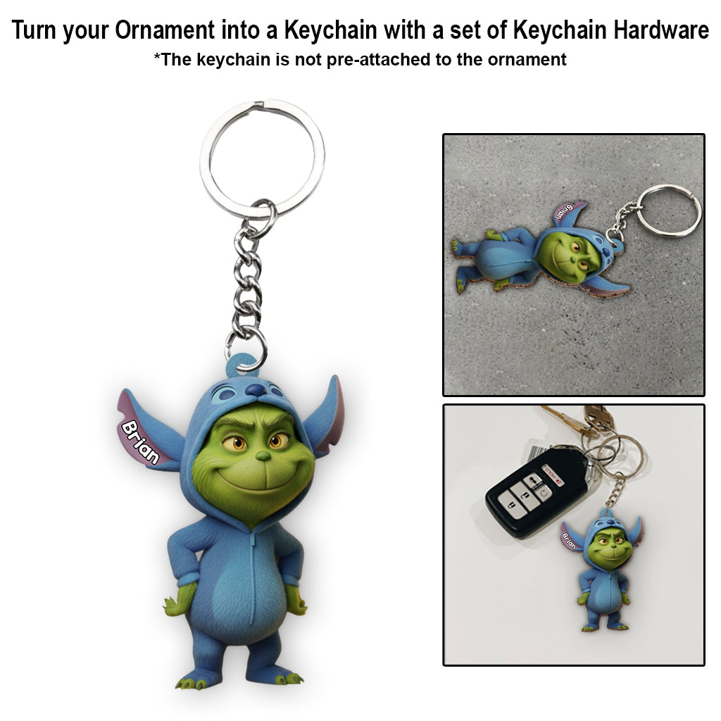 Fröhliche Weihnachten, Freunde in Blau und Grün – personalisierte Stola als Weihnachtsschmuck