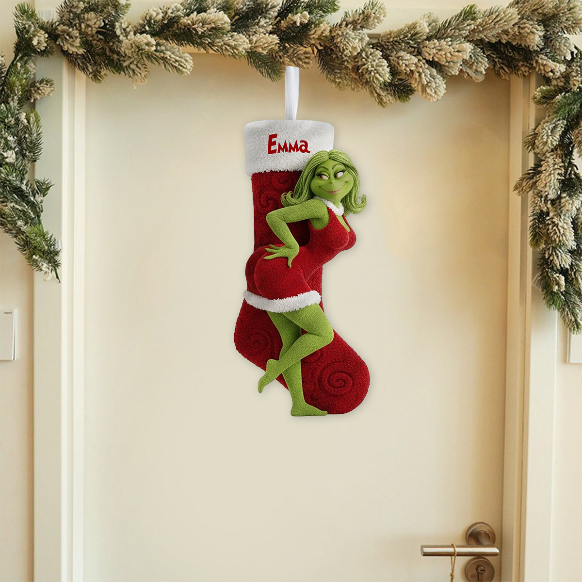 Playful Holiday - Personalized Couple Shaped Christmas Stocking