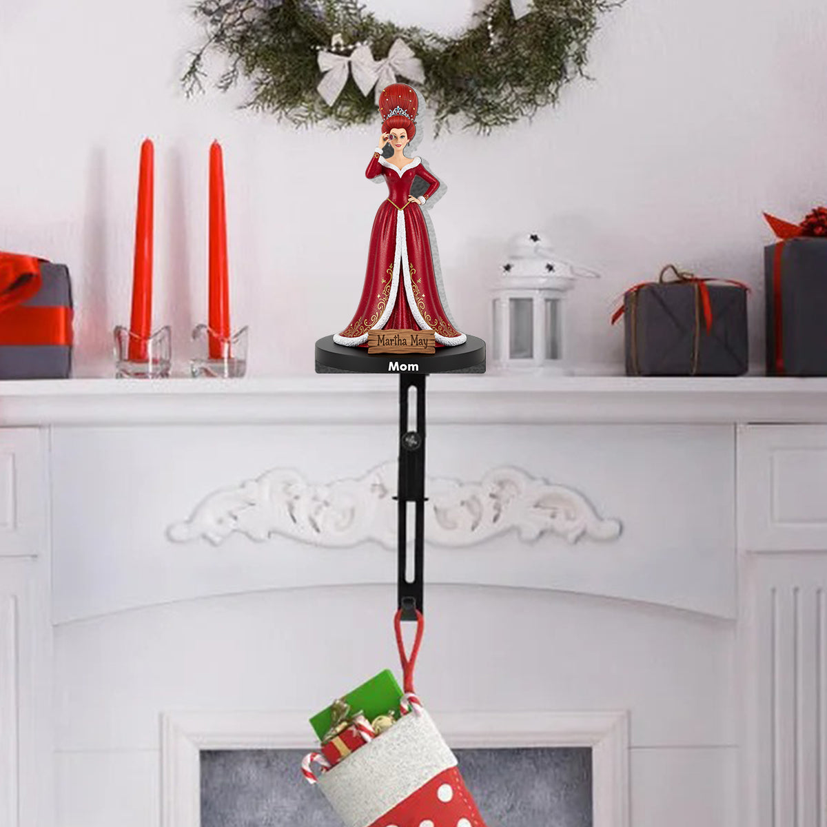 Stole Christmas - Personalized Stole Christmas Shaped Stocking Hanger