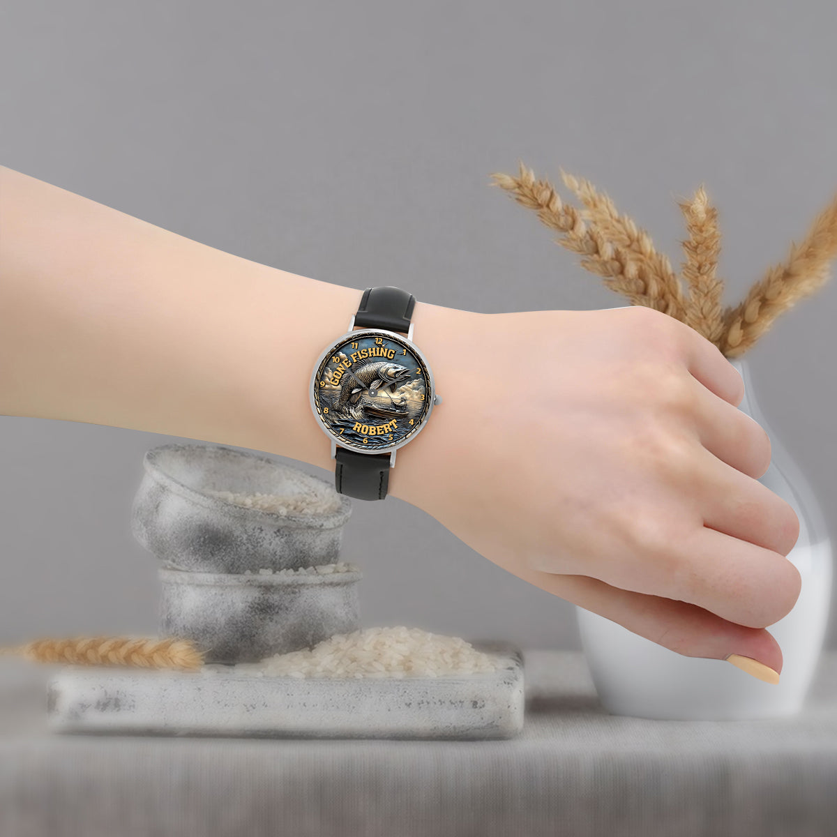 Partie de pêche - Montre-bracelet de pêche personnalisée