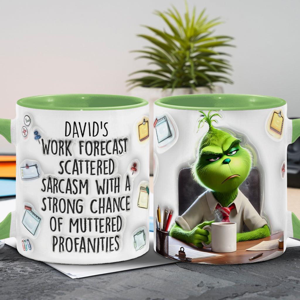 Prévisions de travail - Mug personnalisé avec étole et accent de Noël