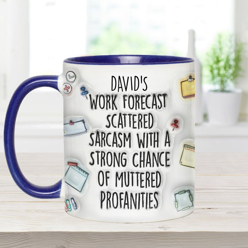 Prévisions de travail - Mug personnalisé avec étole et accent de Noël
