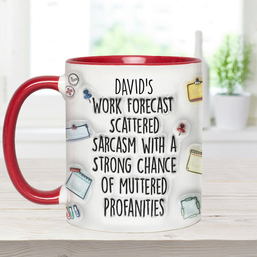Prévisions de travail - Mug personnalisé avec étole et accent de Noël