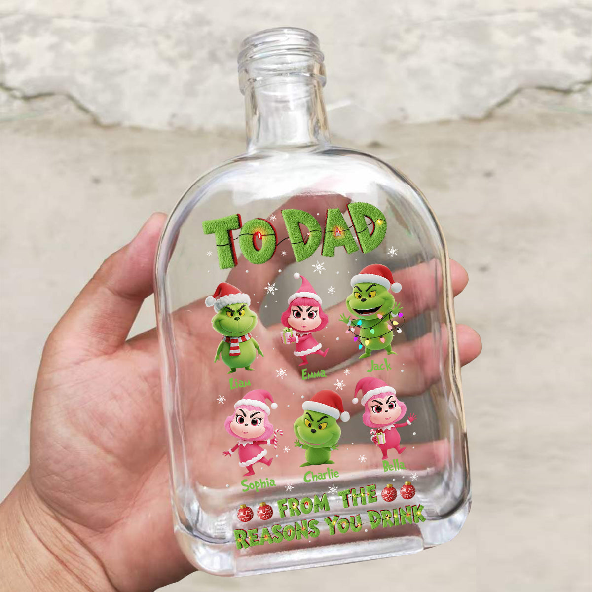 De Reasons You Drink - Bouteille de vin personnalisée « Étole de Noël »