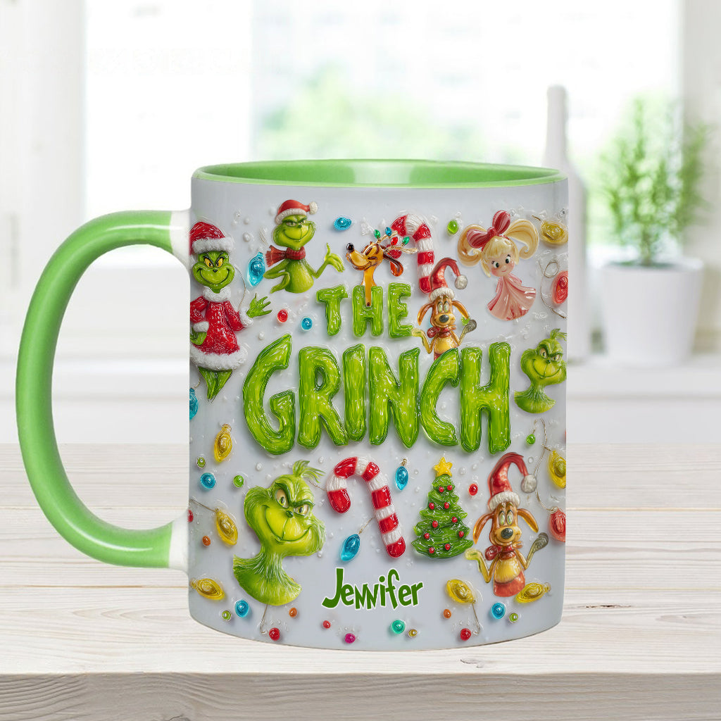 Joyeux Noël Vert - Mug décoratif personnalisé avec étole