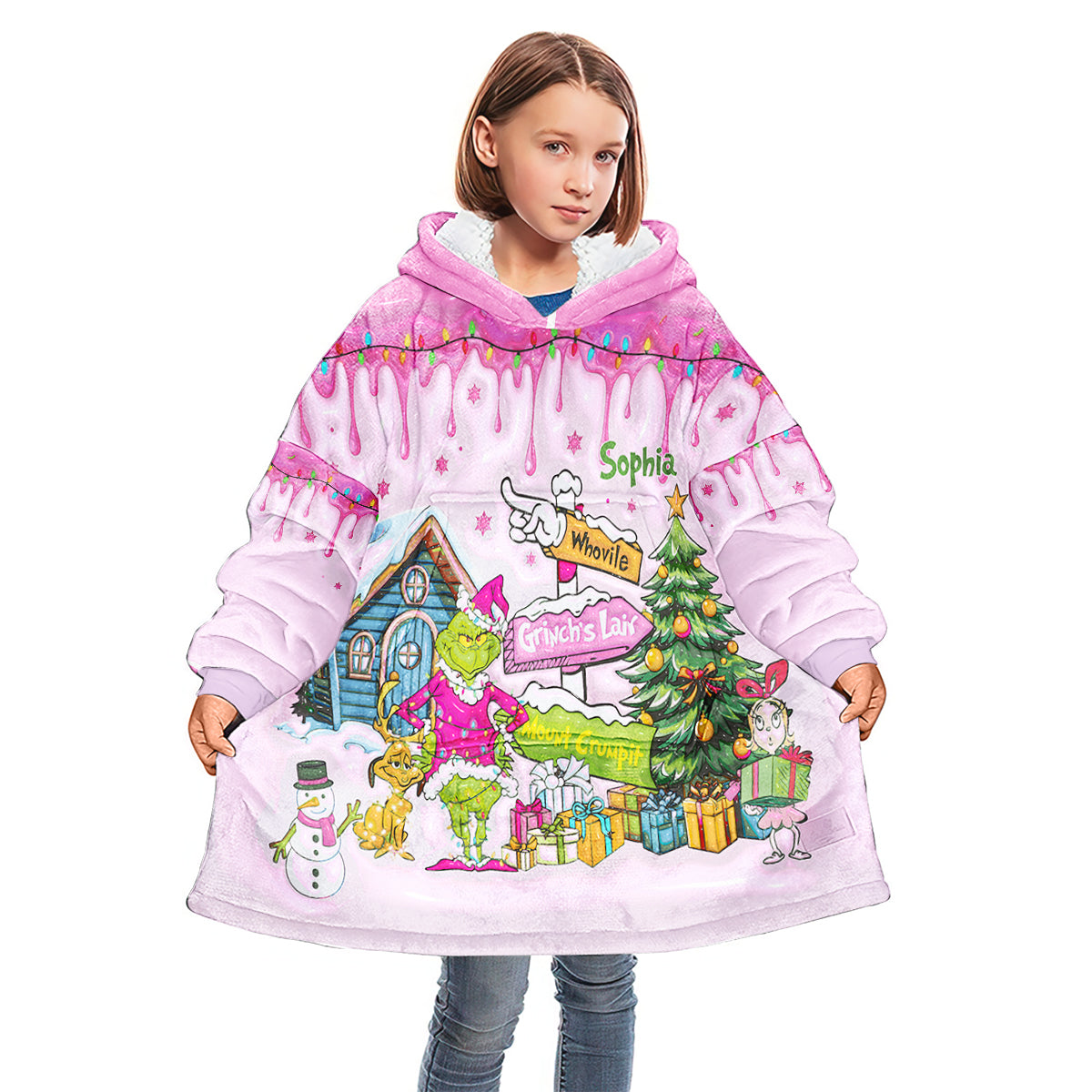 Bienvenue à Wholeville - Sweat à capuche personnalisé avec étole de Noël