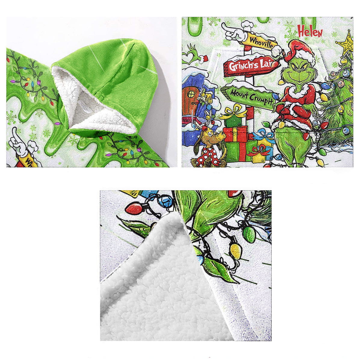 Bienvenue à Wholeville - Sweat à capuche personnalisé avec étole de Noël