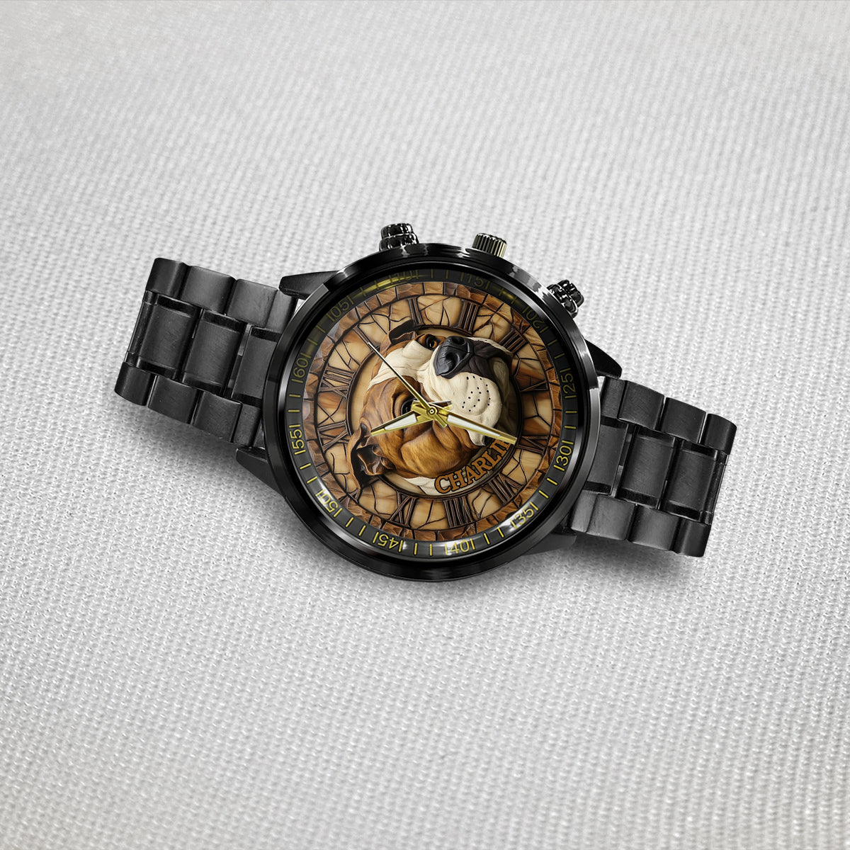Mutiger American Staffordshire Terrier - Personalisierte Hunde-Handuhr