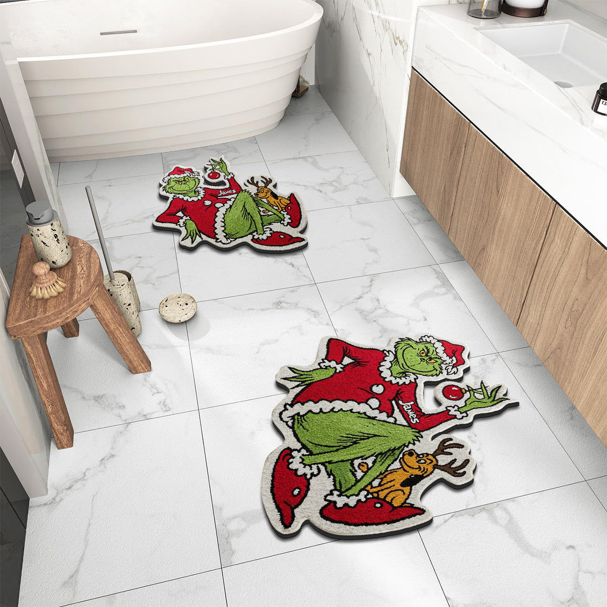 Joyeux Noël - Étole de Noël personnalisée Tapis touffeté antidérapant