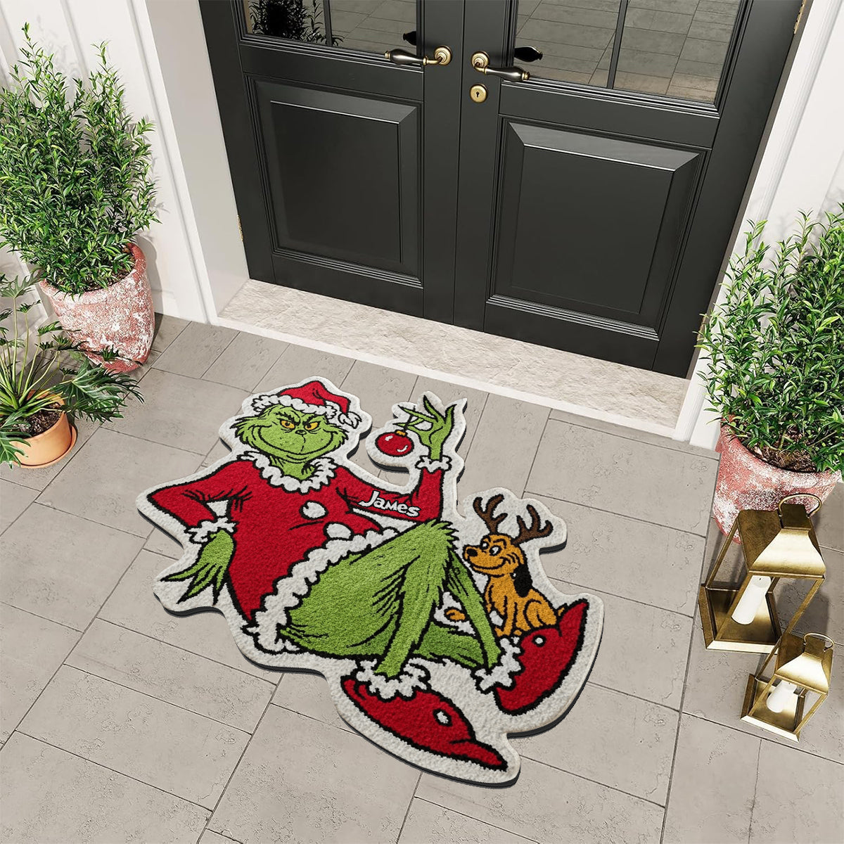 Joyeux Noël - Étole de Noël personnalisée Tapis touffeté antidérapant