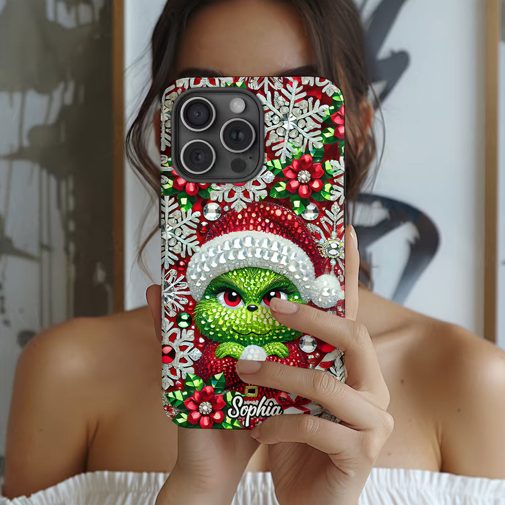 Joyeux Grinchmas - Coque de téléphone personnalisée avec imprimé intégral « Étole de Noël »