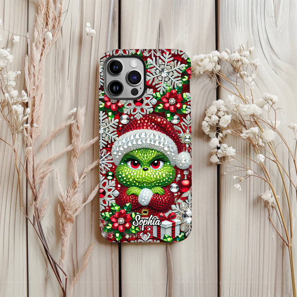 Joyeux Grinchmas - Coque de téléphone personnalisée avec imprimé intégral « Étole de Noël »