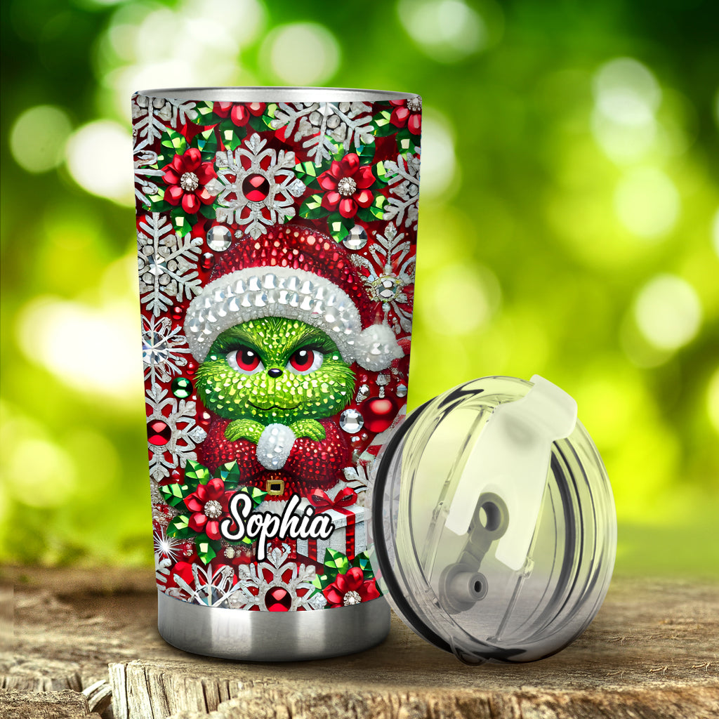 Joyeux Grinchmas - Gobelet de Noël personnalisé avec étole