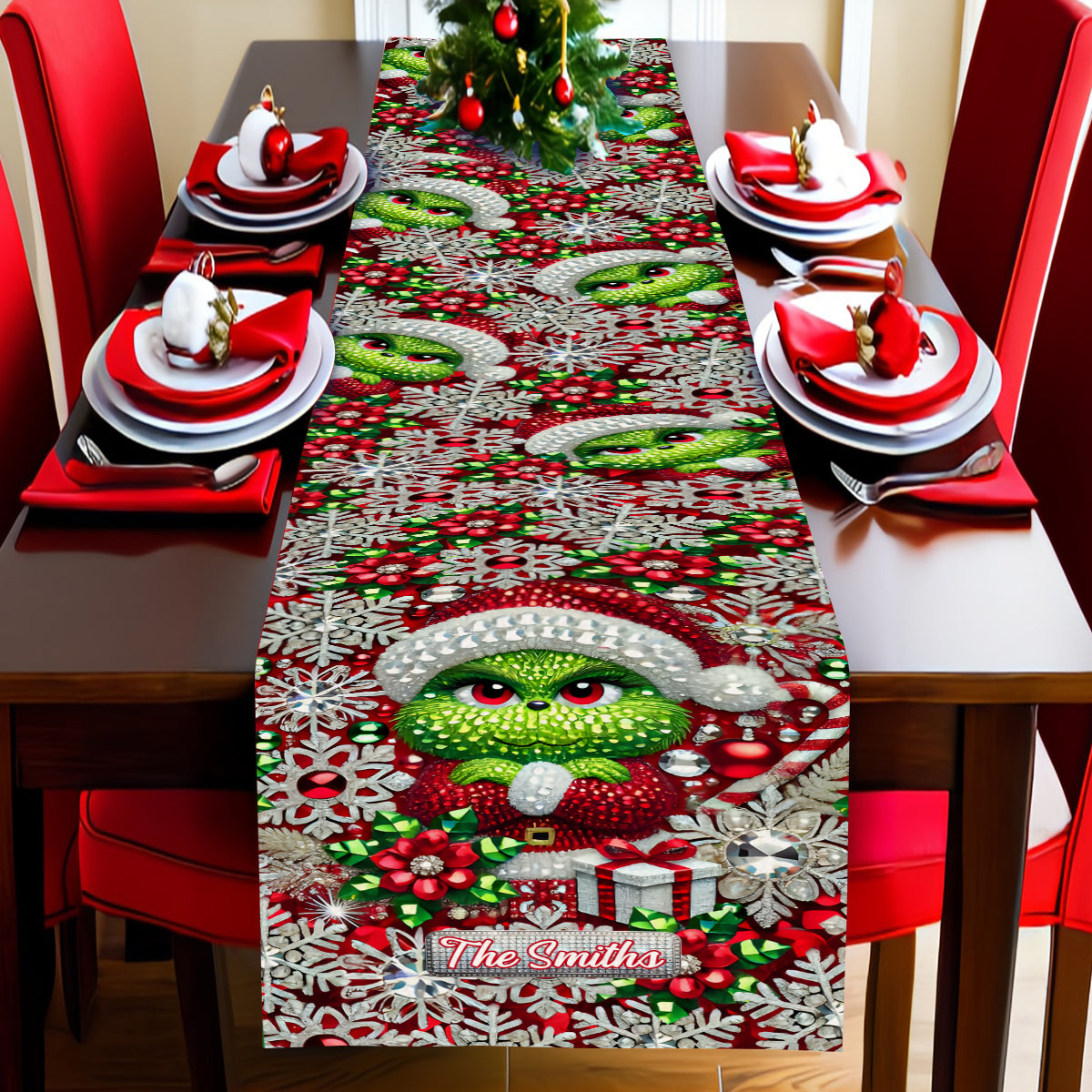 Merry Grinchmas - Personalized Stole Christmas Table Runner