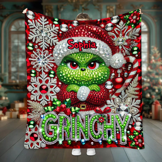 Fröhliche Grinchmas - Personalisierte Stola-Weihnachtsdecke