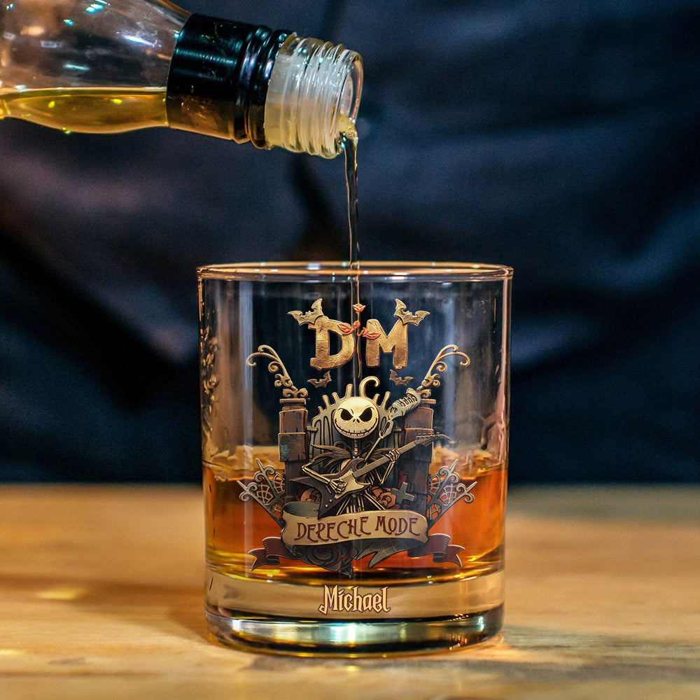 Halloween Jack Skellington Depeche Mode - Personalized King of Rock and Roll Whiskey Glass