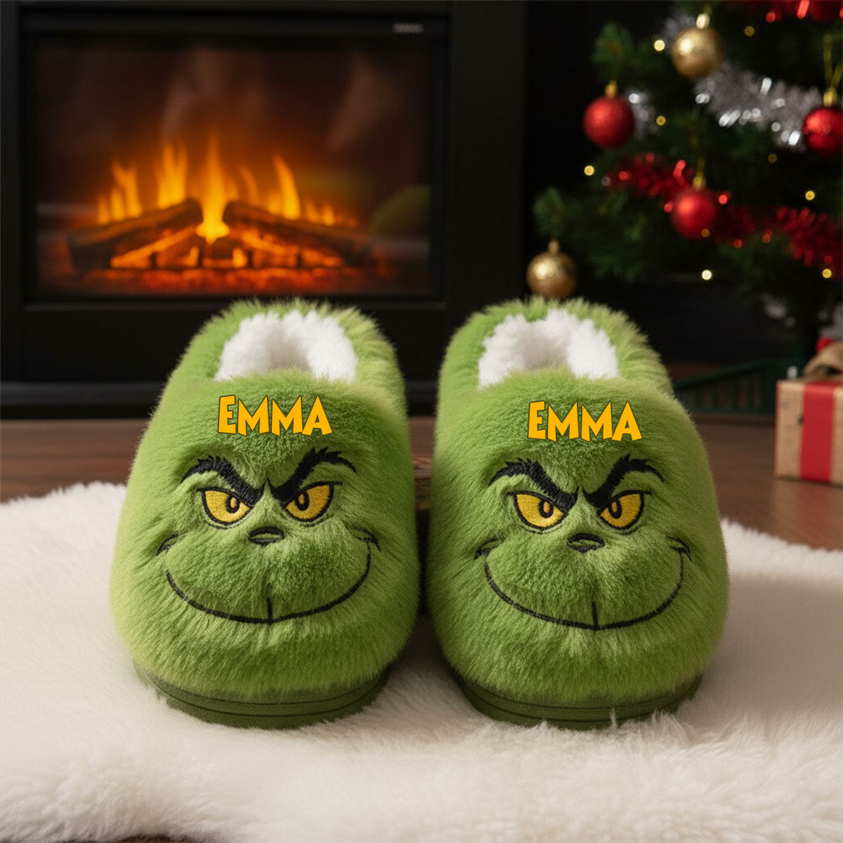 Green Monster - Personalisierte Stola Weihnachtspantoffeln