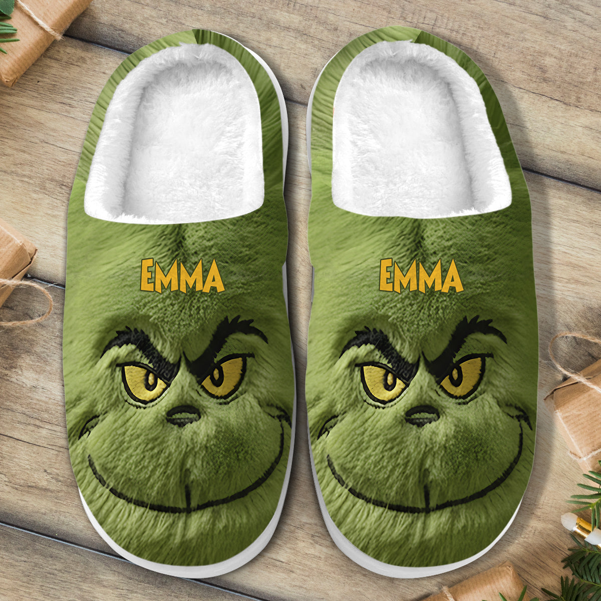 Green Monster - Personalisierte Stola Weihnachtspantoffeln