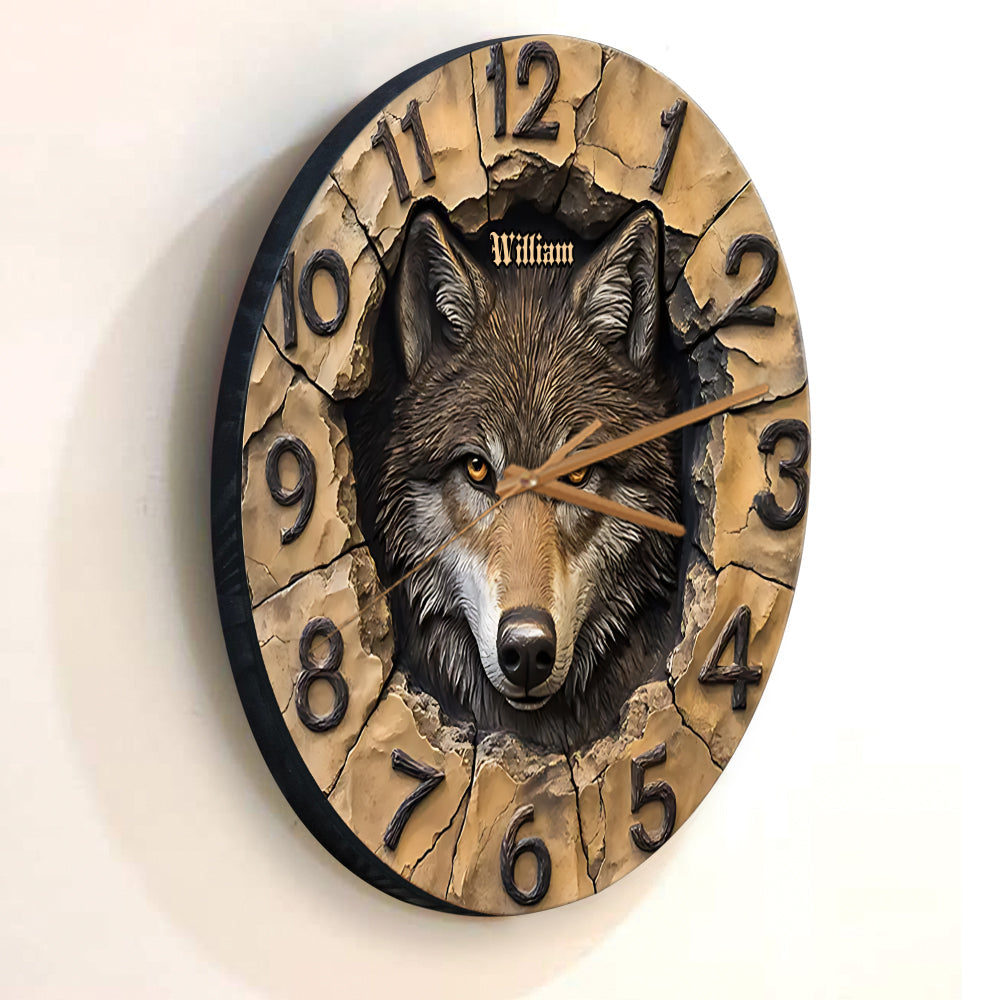 Cool Wolf - Horloge murale personnalisée Loup