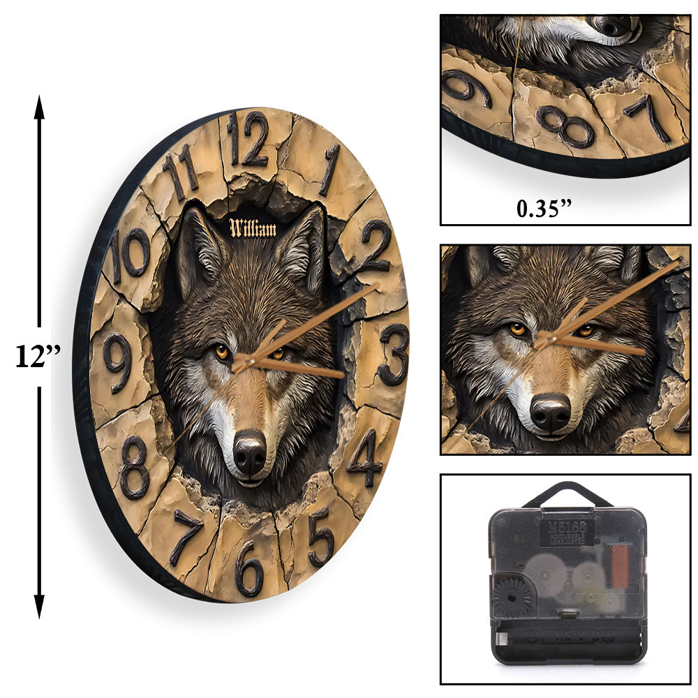 Cool Wolf - Horloge murale personnalisée Loup