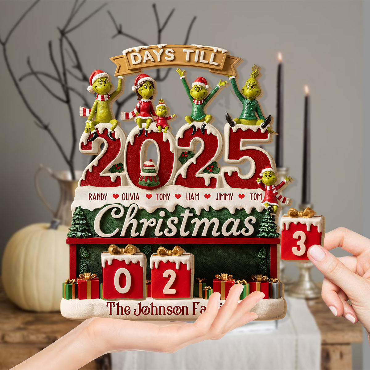 Christmas Countdown - Personalized Stole Christmas Interchangeable Plaque