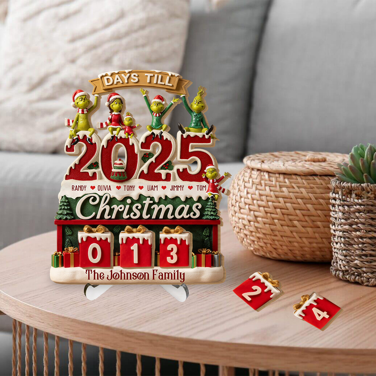 Christmas Countdown - Personalized Stole Christmas Interchangeable Plaque