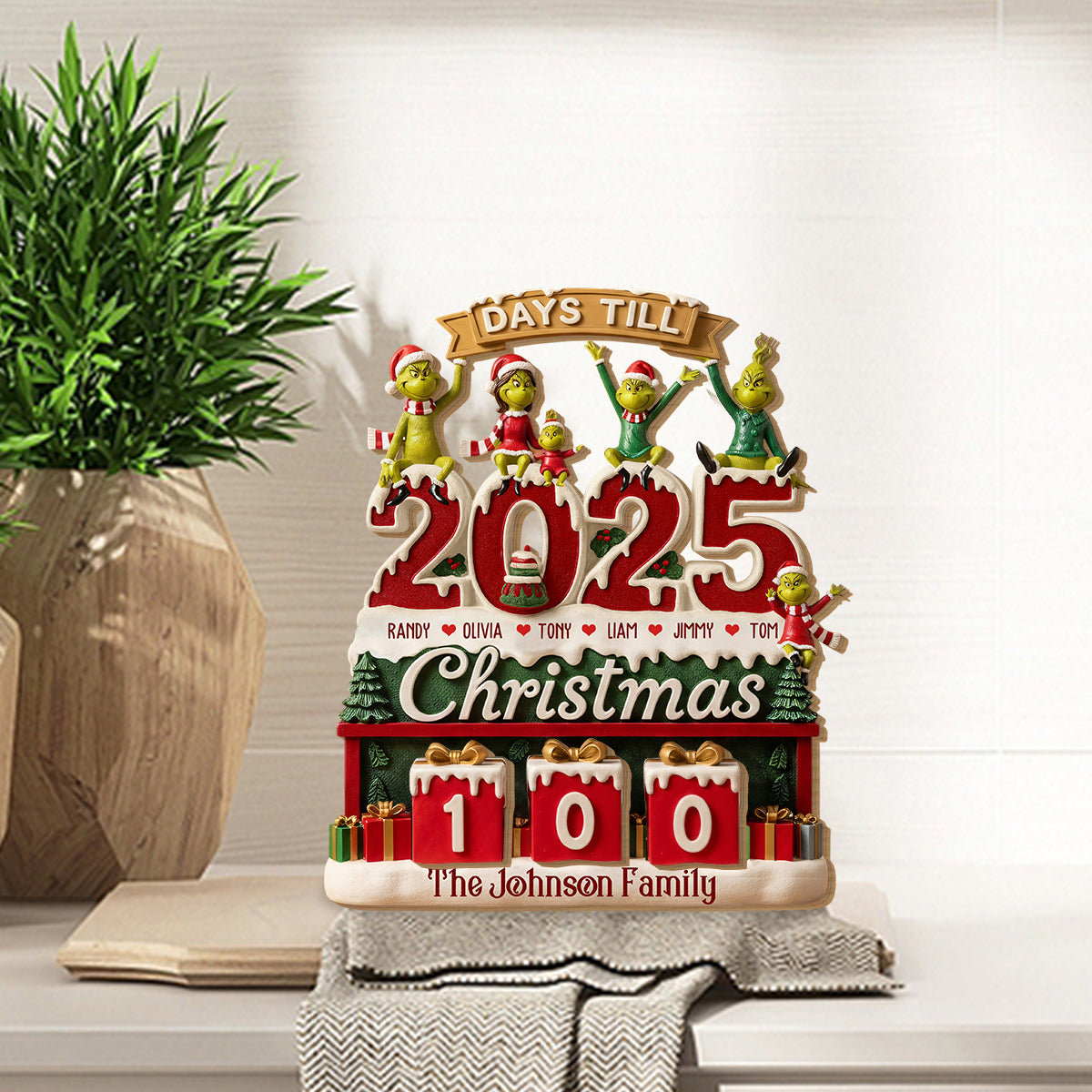 Christmas Countdown - Personalized Stole Christmas Interchangeable Plaque