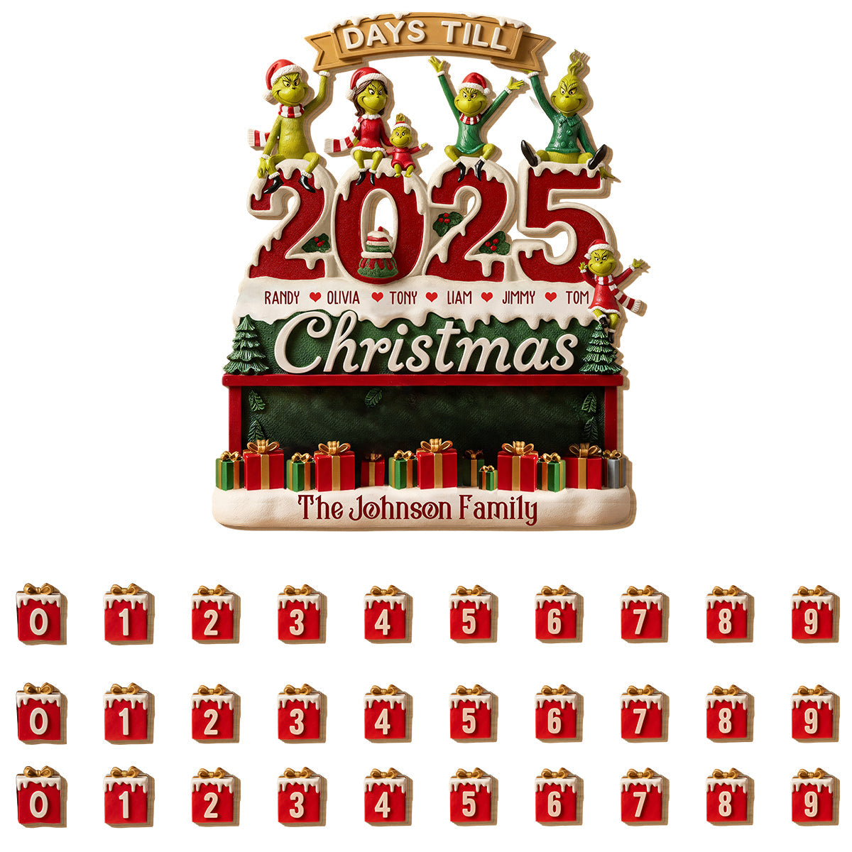 Christmas Countdown - Personalized Stole Christmas Interchangeable Plaque