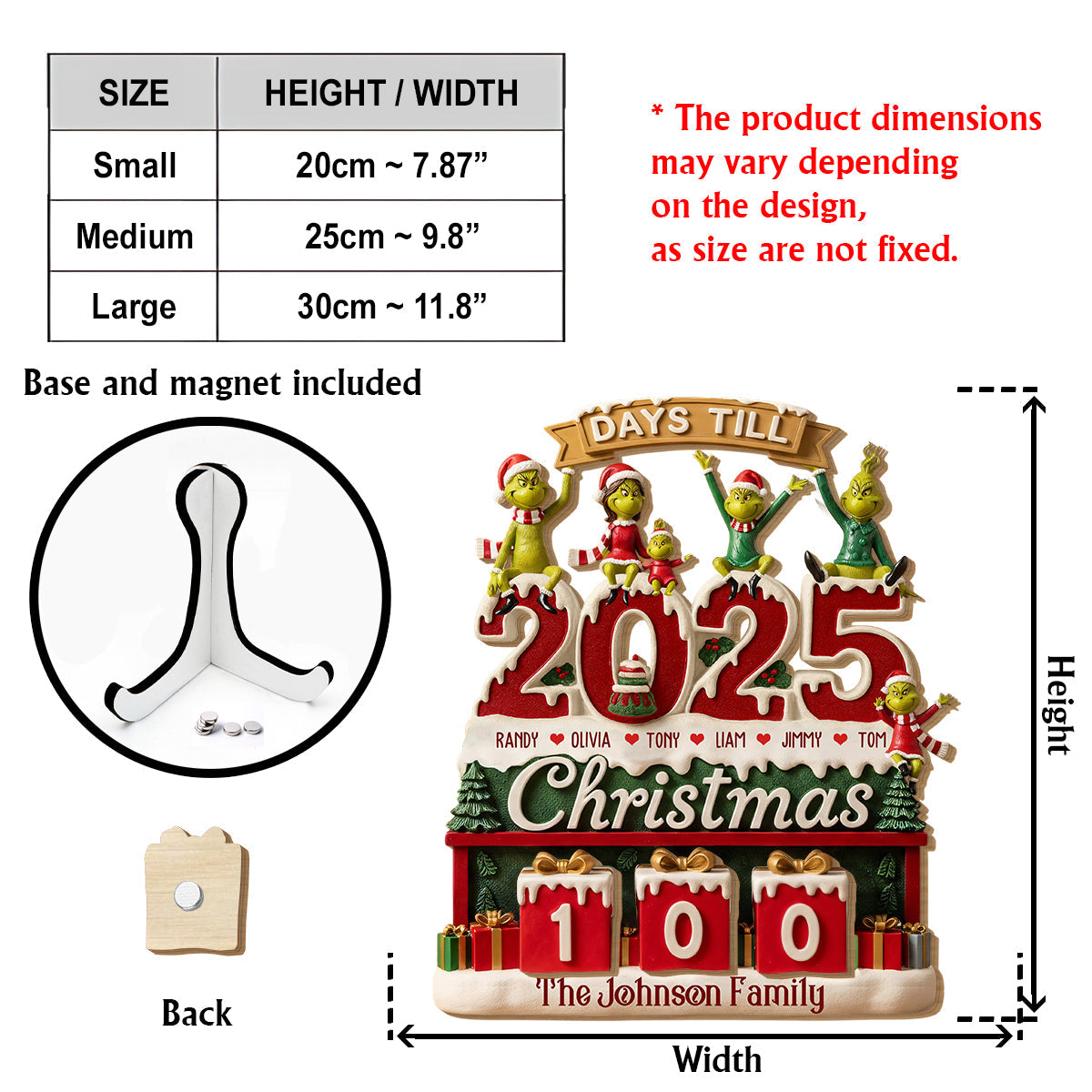 Christmas Countdown - Personalized Stole Christmas Interchangeable Plaque