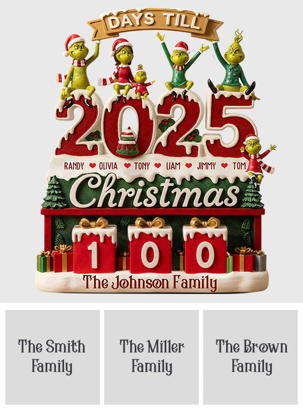 Christmas Countdown - Personalized Stole Christmas Interchangeable Plaque