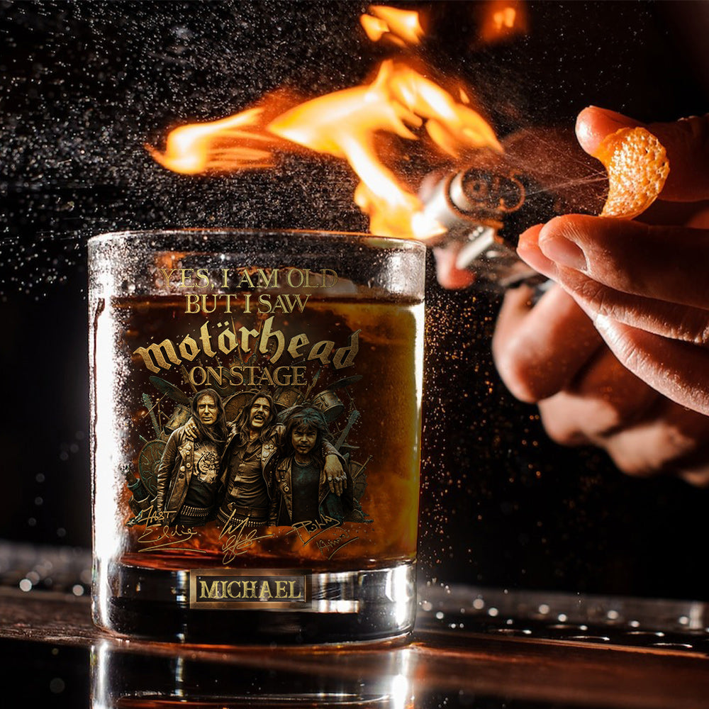 Motörhead auf der Bühne – personalisiertes Motörhead-Whiskyglas