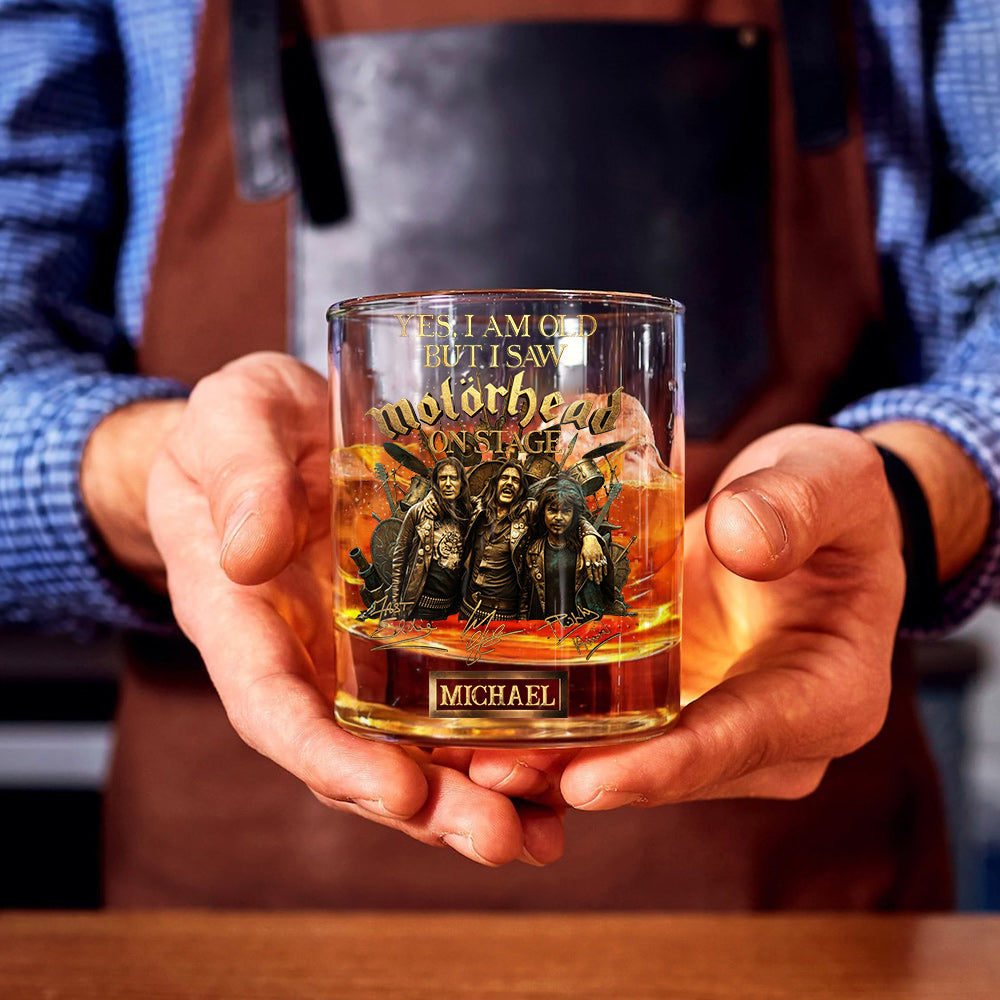Motörhead auf der Bühne – personalisiertes Motörhead-Whiskyglas