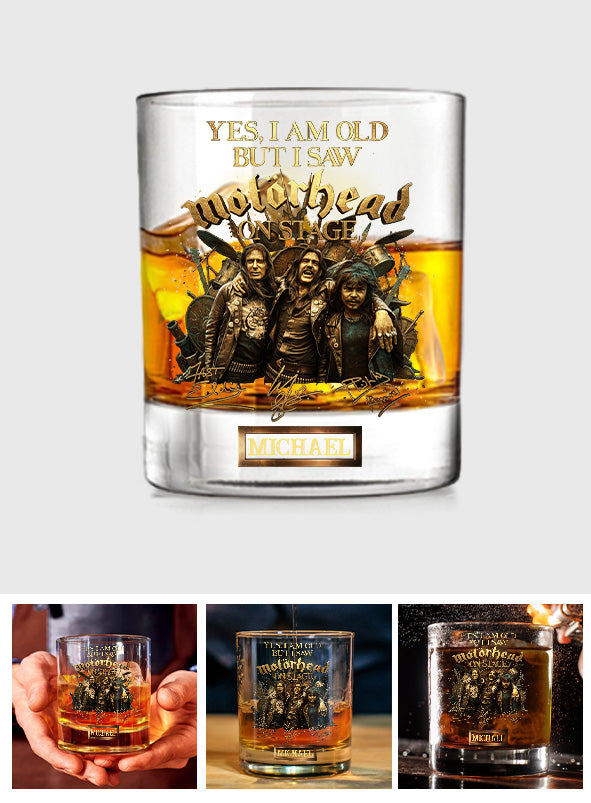 Motörhead auf der Bühne – personalisiertes Motörhead-Whiskyglas