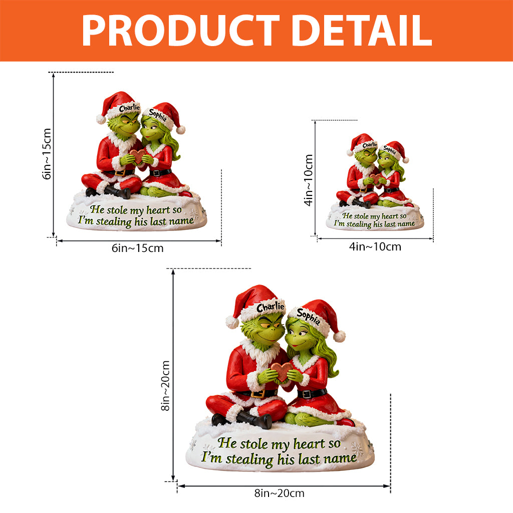 Il a volé mon cœur - Plaque acrylique personnalisée « Il a volé mon cœur » en forme de Noël