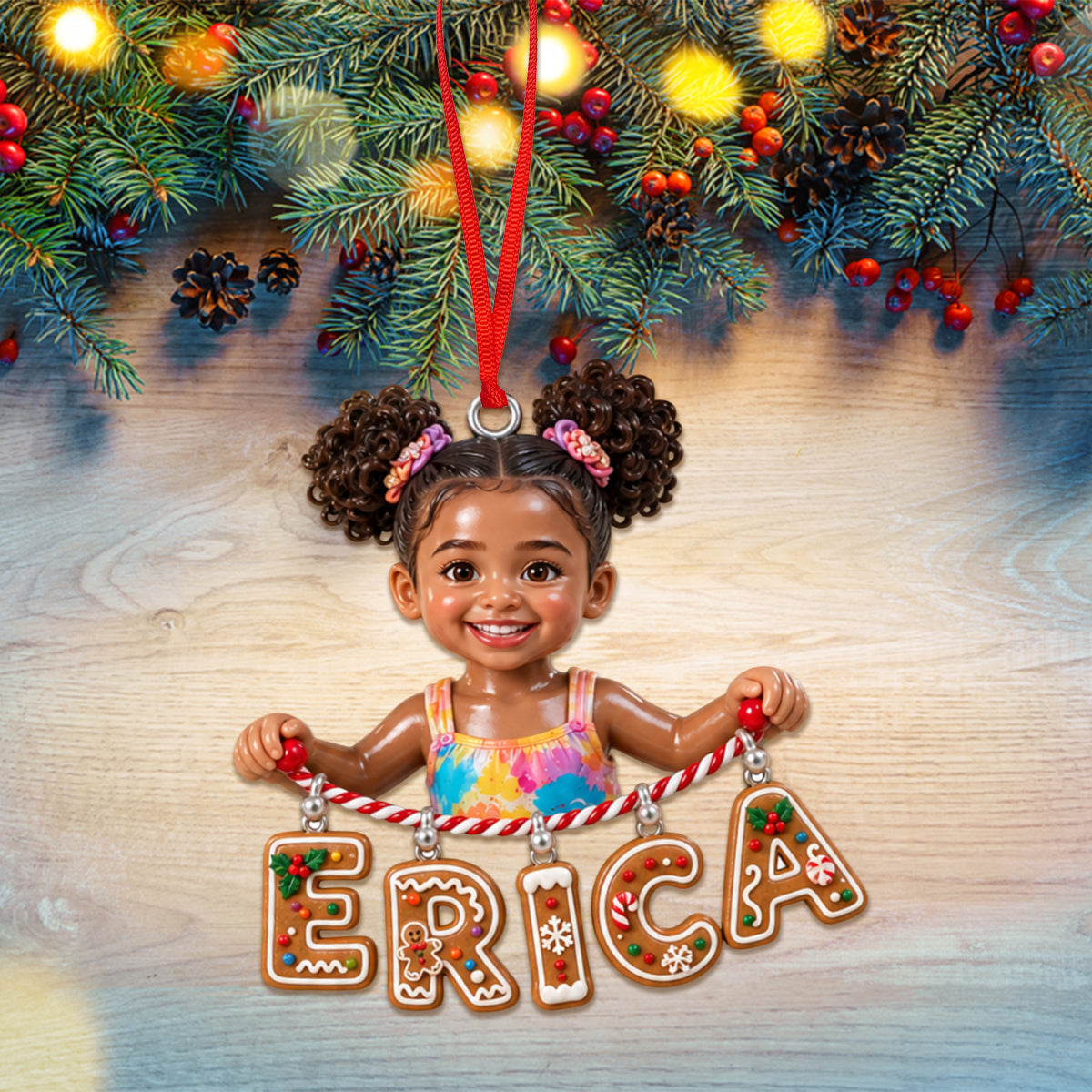 Test Holding Name Letter Gift For Kids - Personalized Kid Ornament With Charm