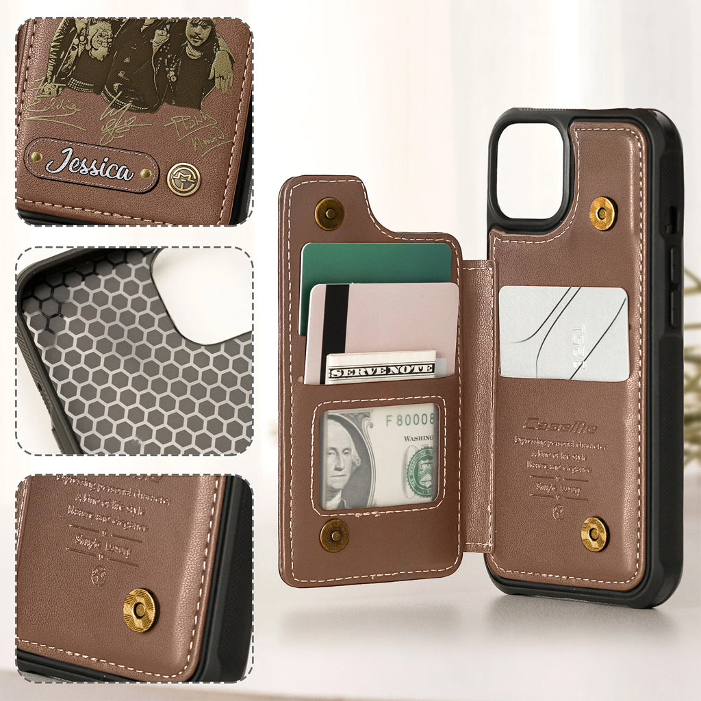 Motörhead auf der Bühne – Personalisierte Handyhülle mit Brieftaschenfunktion