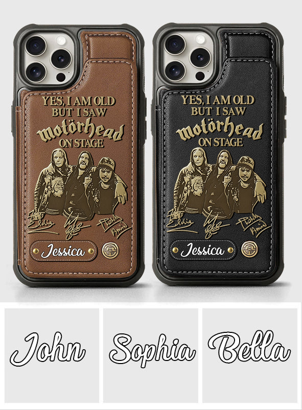 Motörhead auf der Bühne – Personalisierte Handyhülle mit Brieftaschenfunktion