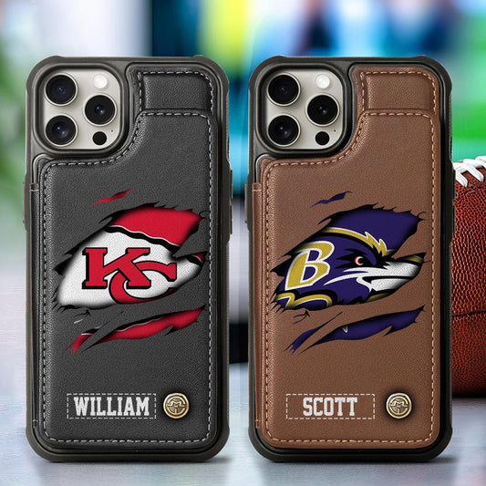 Love Football - Personalized American Football Wallet Phone Case
