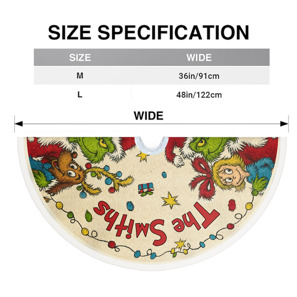 Fröhliche Grinchmas - Personalisierte Stola-Weihnachtsbaumdecke